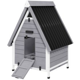 Chicken Coop for 2 Chickens, Outdoor Wooden Chicken House with Removable Nesting Box & Roosting Bar, Tray, Ramp