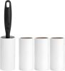 Lint Roller for Clothes Extra Sticky Pet Hair Removal Roller with Refills, Refillable Handle with 4 Sticky Rolls (Black Stick)