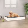 Dog Bed White Solid pine wood 28.1 x 21.3 in Simple Dog Bed