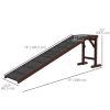 Pet Ramp Bed Steps for Dogs Cats Non-slip Carpet Top Platform Pine Wood 74"L x 16"W x 25"H Brown