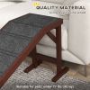 Pet Ramp Bed Steps for Dogs Cats Non-slip Carpet Top Platform Pine Wood 74"L x 16"W x 25"H Brown