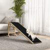 Dog Ramp Pet Ramp for Bed, Non-Slip Carpet, Top Platform, 74" x 16" x 25", Natural