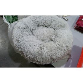 Dog Beds For Small Dogs Round Plush Cat Litter Kennel Pet Nest Mat Puppy Beds (Option: Light gray-50cm)
