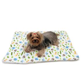 Zoo Animals Flannel/Plush Blanket (Color: White, size: 50" x 30")